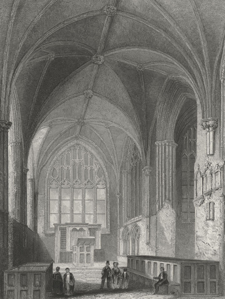 CHESHIRE. Chester Cathedral Lady Chapel 1836 old antique vintage print picture